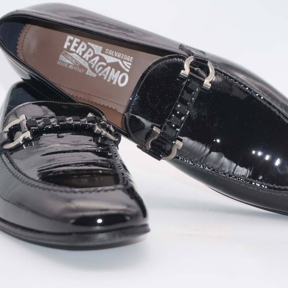Salvatore Ferragamo Men's Tai Patent Leather Eveni - Picture 2 of 16